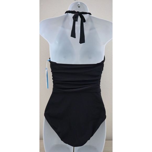 Bleu Rod Beattie Womens Sz 8 Black Glam Stand Empire Mio One Piece Swimsuit $119 - Picture 2 of 11